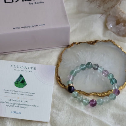 Fluorite Bead Bracelet for Clarity & Focus