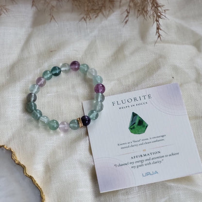 Fluorite Bead Bracelet for Clarity & Focus