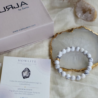 Howlite Bead Bracelet for Peace & Calm