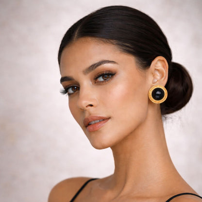 Midnight Black Onyx Classic Stud Earrings