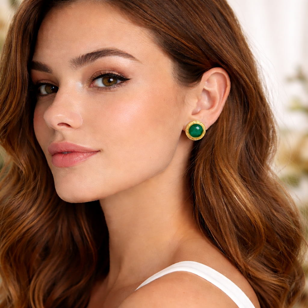 Classic Malachite Stud Earrings