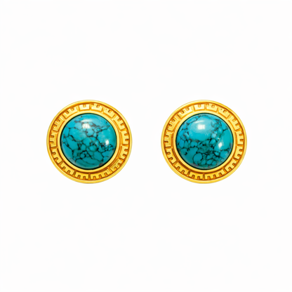 Azure Crest Turquoise Stud Earrings