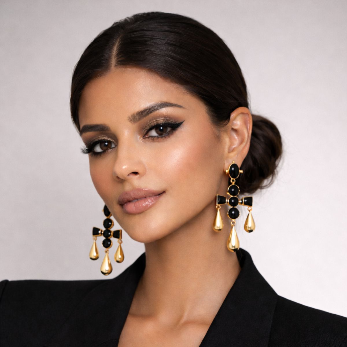 Midnight Black Onyx Drop Earrings