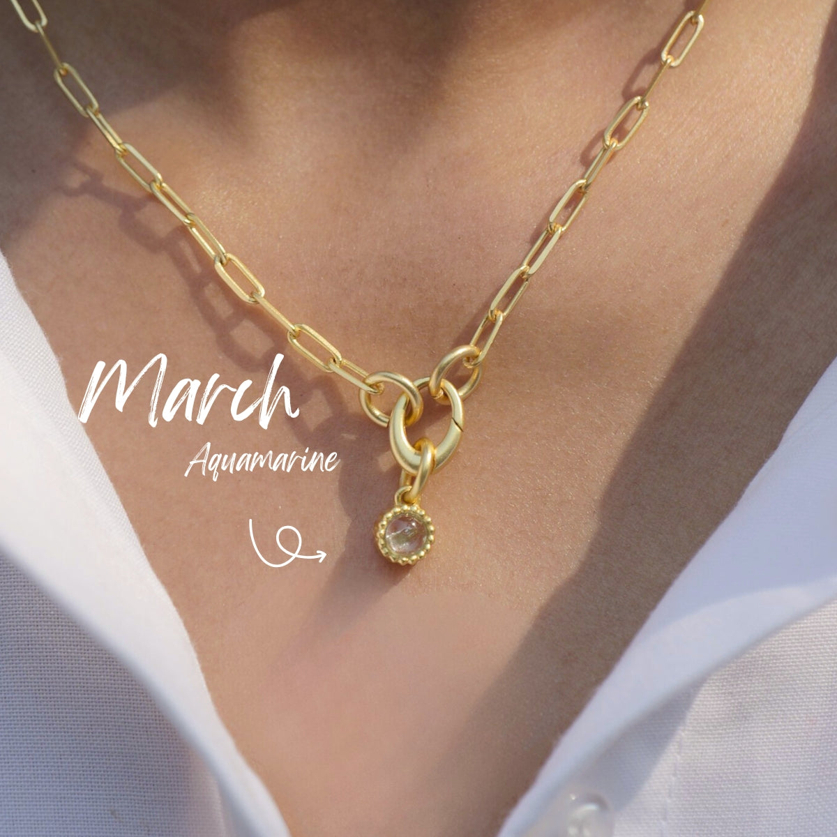 March Birthstone Charm – Aquamarine