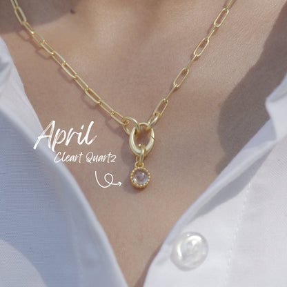 April Birthstone Charm – Clear Quartz