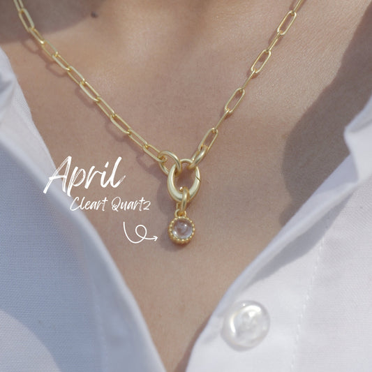 April Birthstone Charm – Clear Quartz