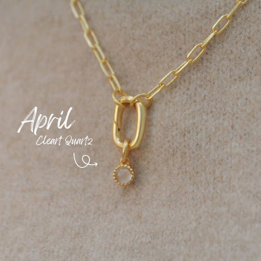 April Birthstone Charm – Clear Quartz