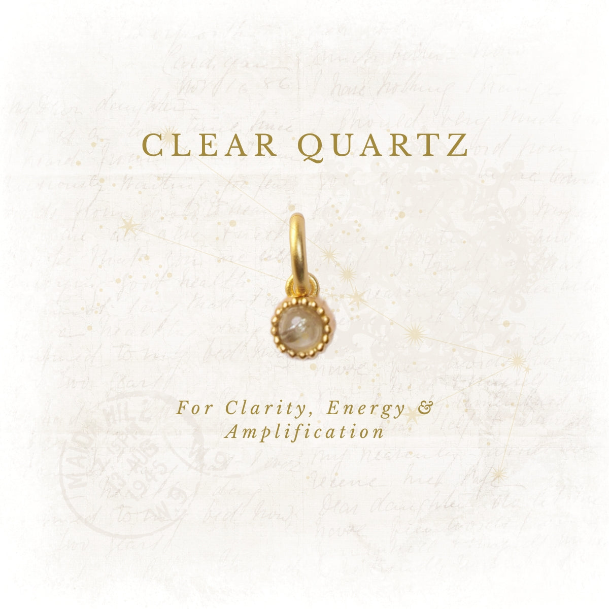April Birthstone Charm – Clear Quartz