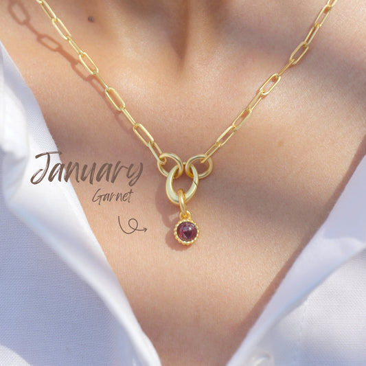 January Birthstone Charm – Garnet