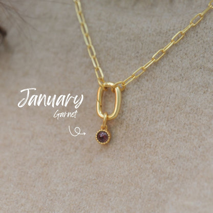 January Birthstone Charm – Garnet