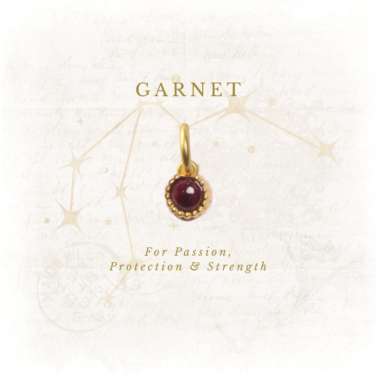 January Birthstone Charm – Garnet