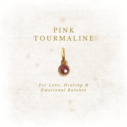 October Birthstone Charm – Pink Tourmaline
