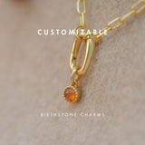 Customisable Birthstone Charm Necklace