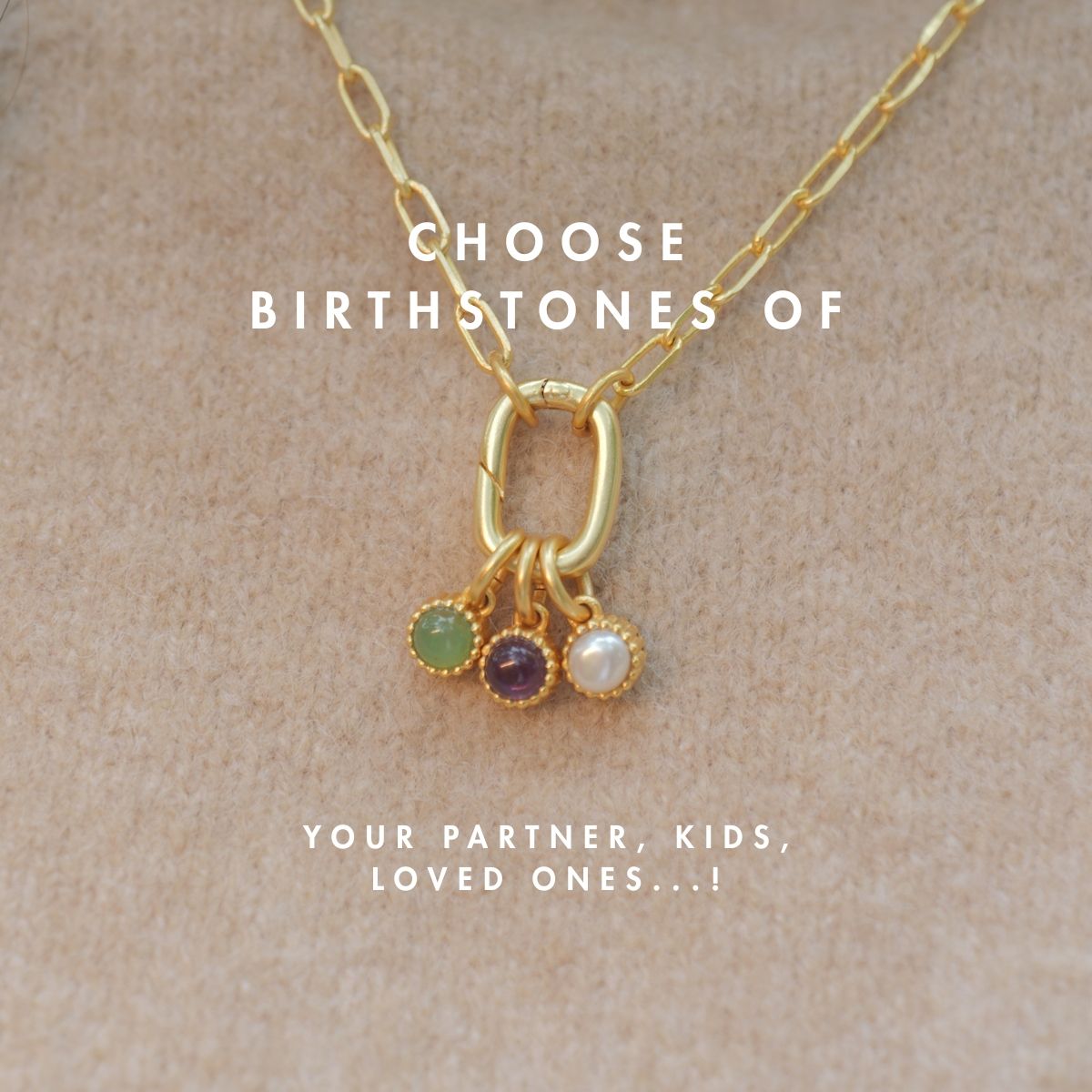 Customisable Birthstone Charm Necklace