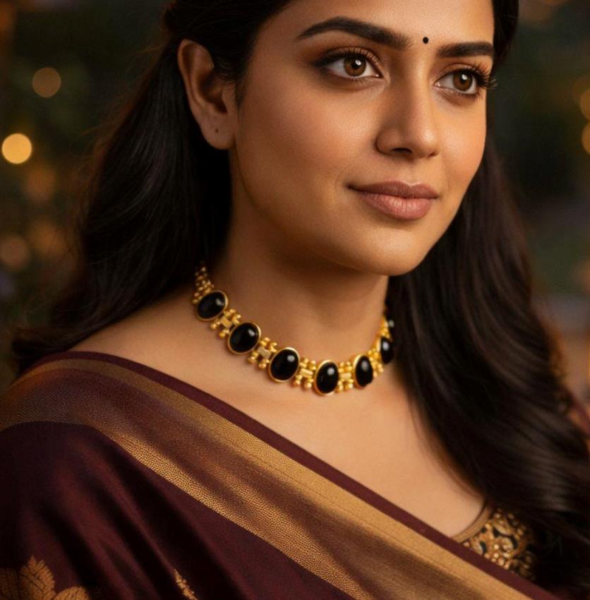 Noir Aura Black Onyx Choker Necklace