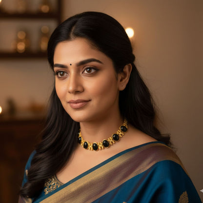 Noir Aura Black Onyx Choker Necklace