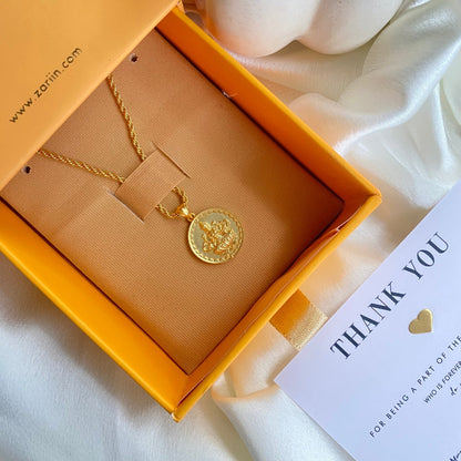 Devi Lakshmi Coin Pendant Necklace