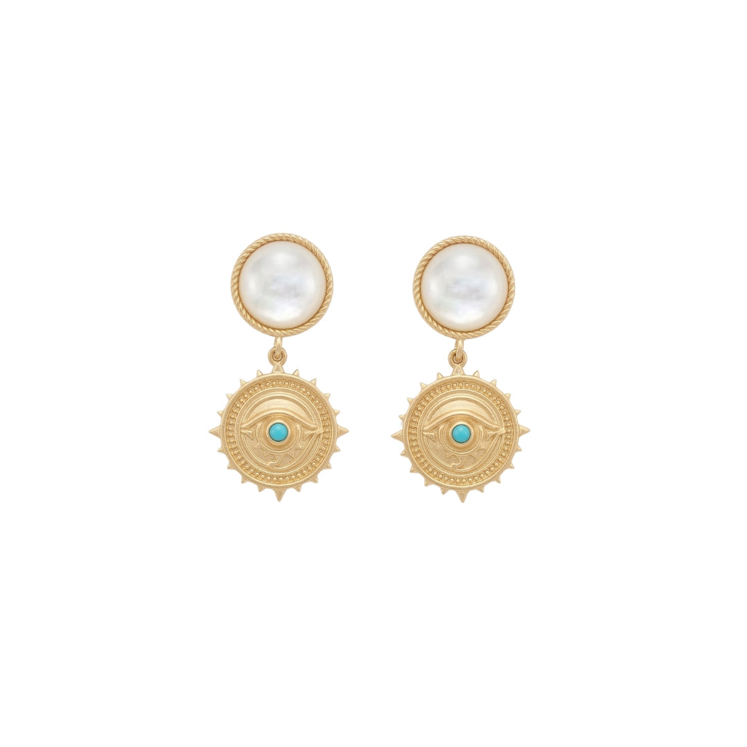 Guardian Eye Earrings with Pearls