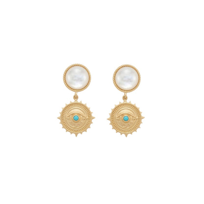 Guardian Eye Earrings with Pearls