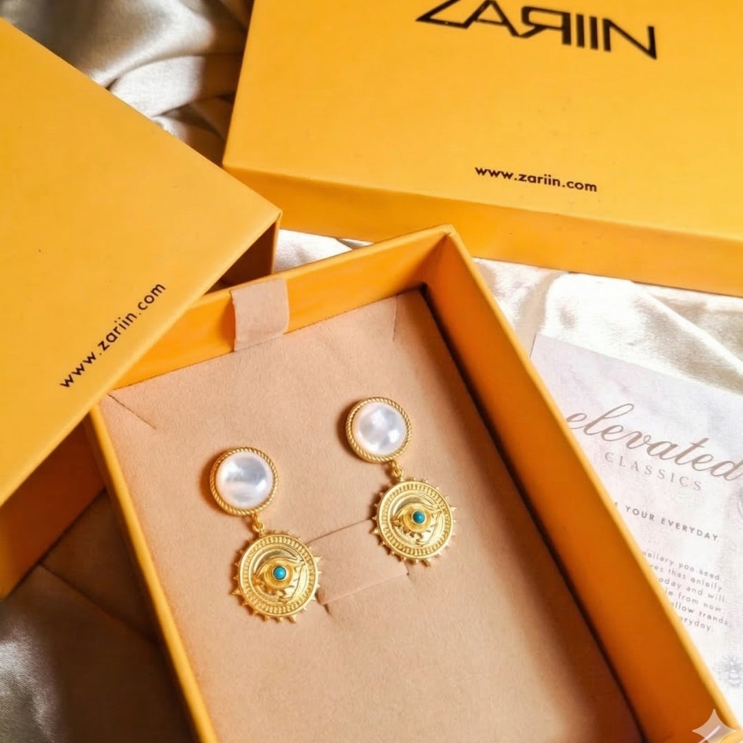 Guardian Eye Earrings with Pearls