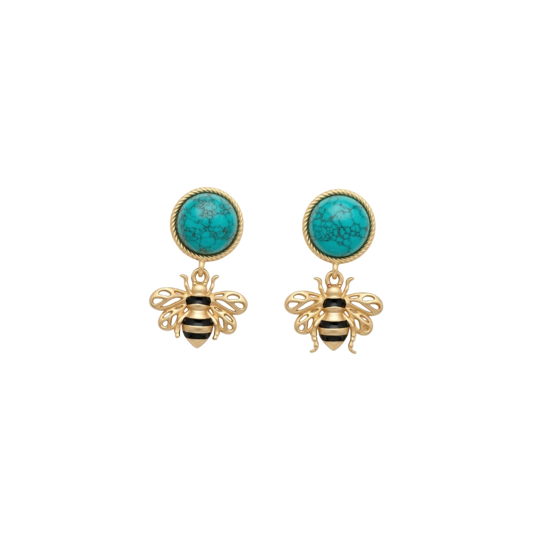 Tranquil Bee Turquoise Earrings