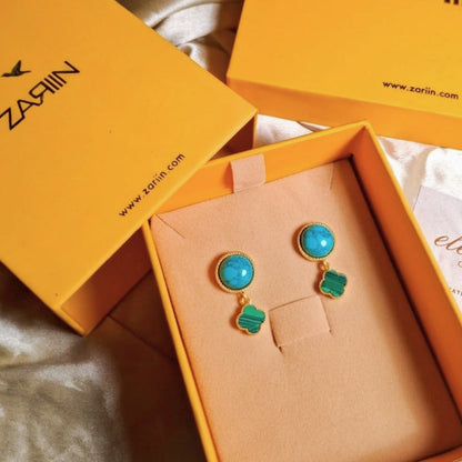 Fortune Bloom Earrings with Turquoise