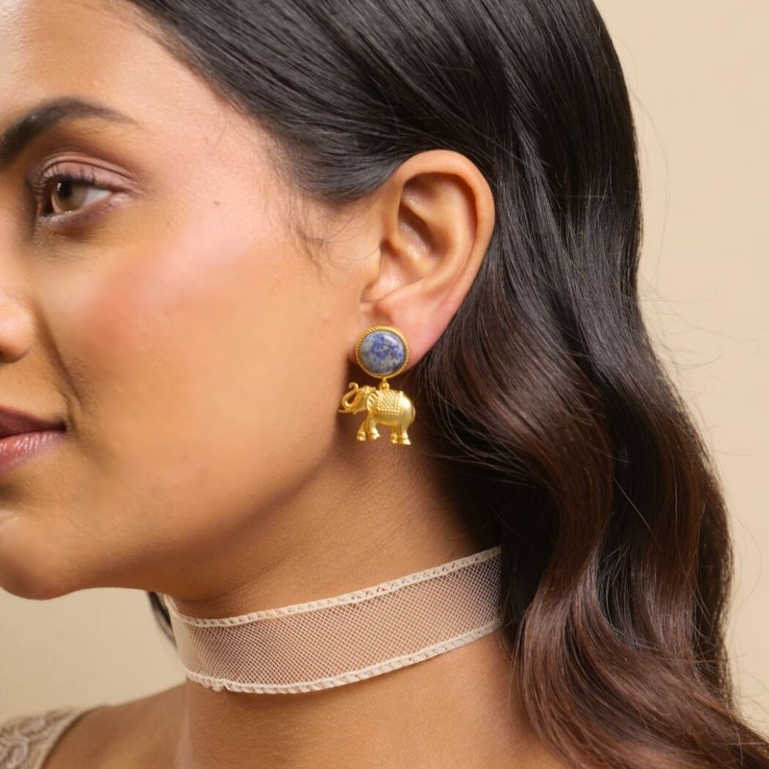 Tale of Ele Drop Earrings with Lapis Lazuli