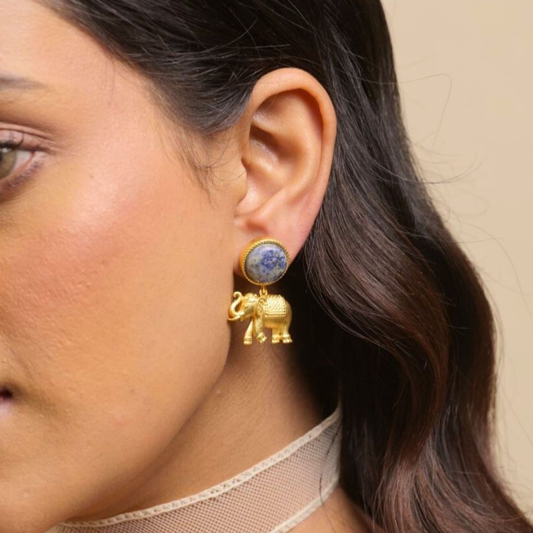 Tale of Ele Drop Earrings with Lapis Lazuli