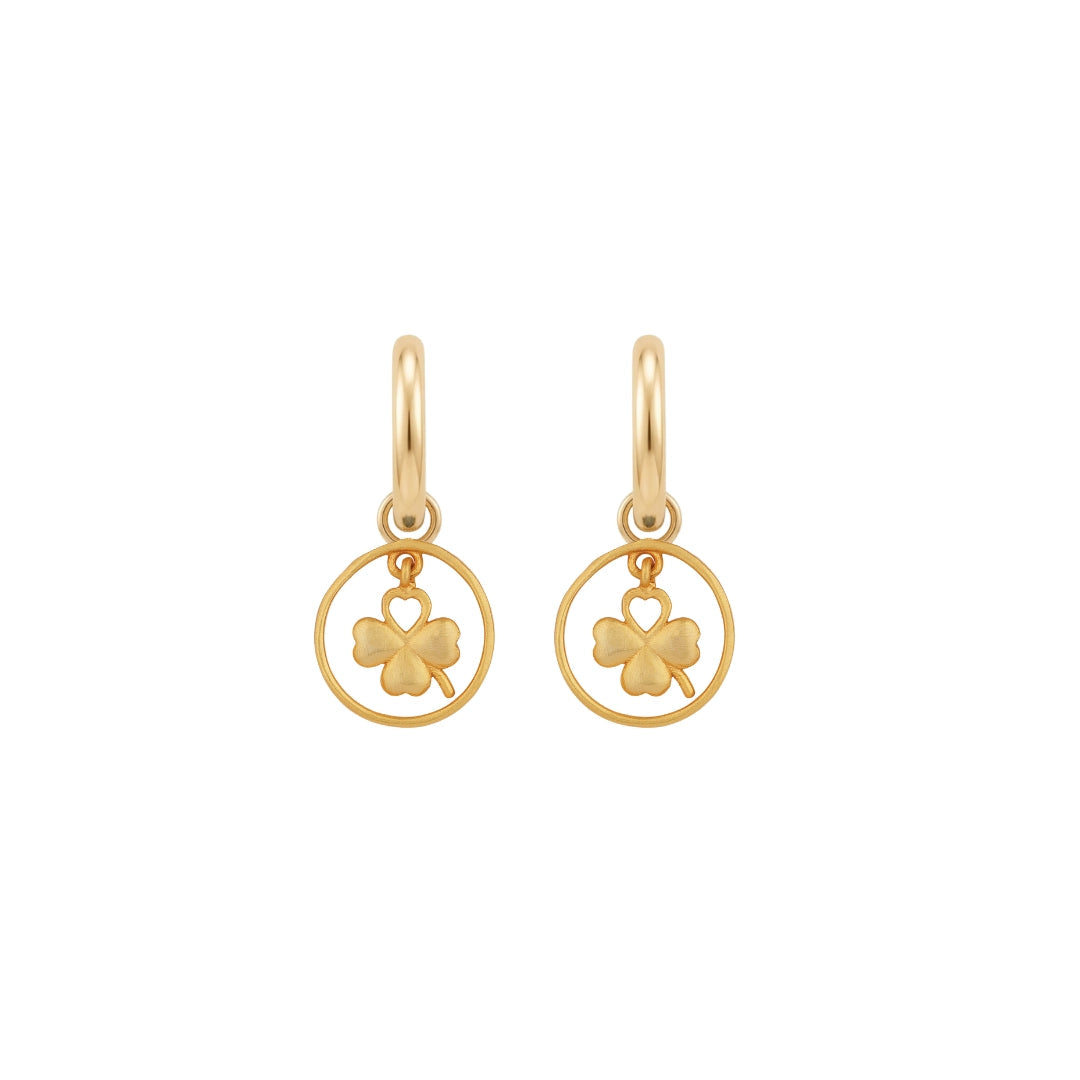 Grace Hoops with Four Leaf Clover Drops