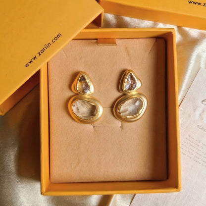 Pastel Poise Earrings with Citrine and Green Amethyst