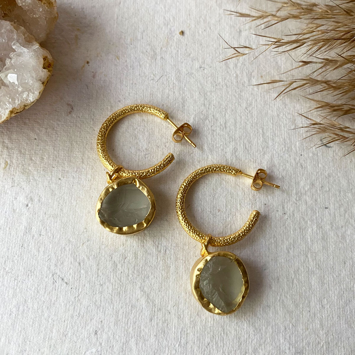 The Spirited One Stone Gold  Earrings