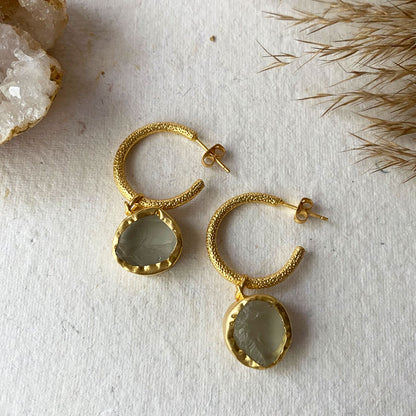 The Spirited One Stone Gold  Earrings