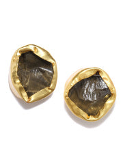 The Spirited Gold Stud Earrings with Smokey Topaz