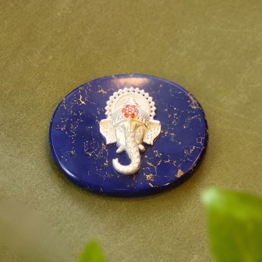 Divine Ganesha on Lapis Lazuli Base