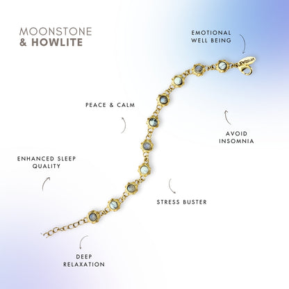 Howlite And Moonstone Unisex Bracelet