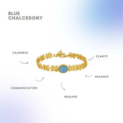 Blue Chalcedony Healing Bracelet for Peace