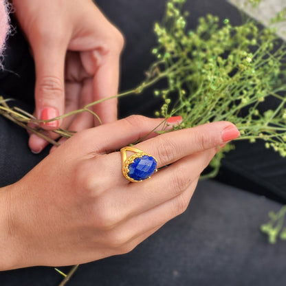 Lapis Lazuli Healing Ring for Calm and Peace