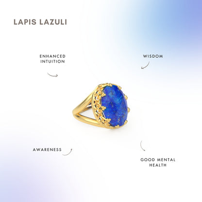 Lapis Lazuli Healing Ring for Calm and Peace