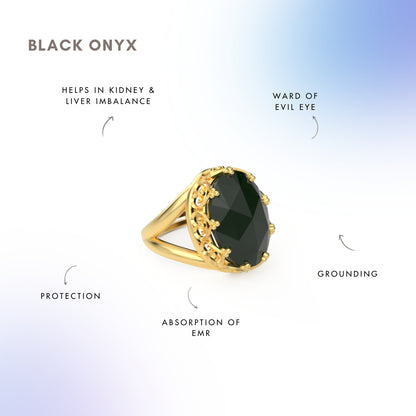 Black Onyx Healing Ring for Protection