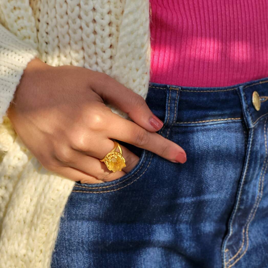 Citrine Healing Ring for Joy and Success