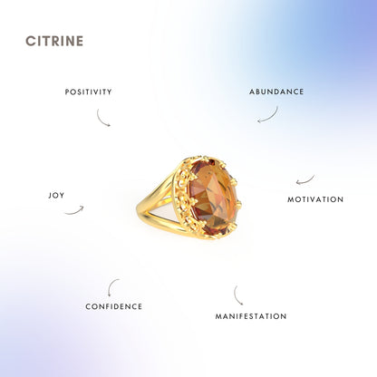 Citrine Healing Ring for Joy and Success