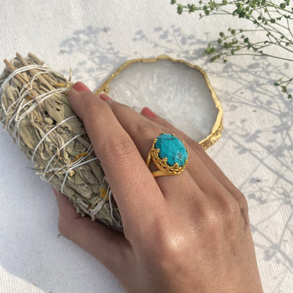 Turquoise Healing Ring for Relationships and Communication