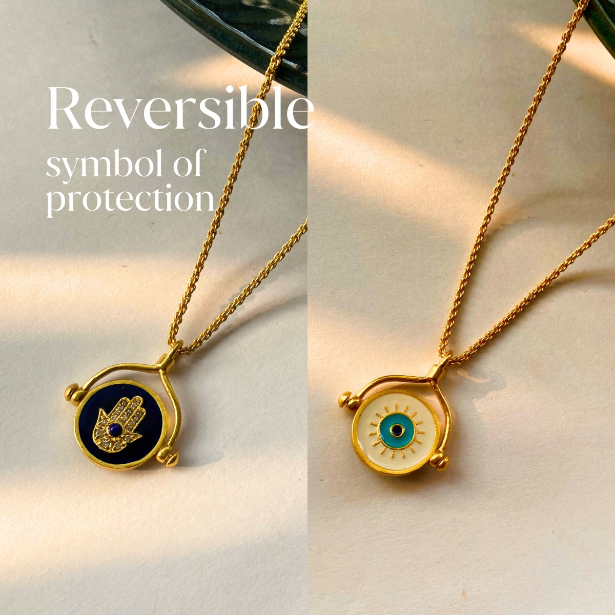 Protection Necklace with Evil Eye and Hamsa Hand