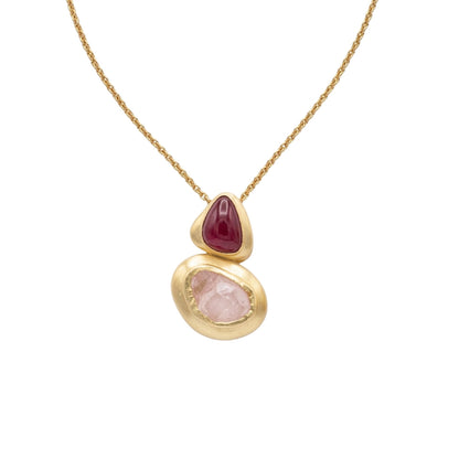 Blushing Poise Pendant Necklace with Pearls