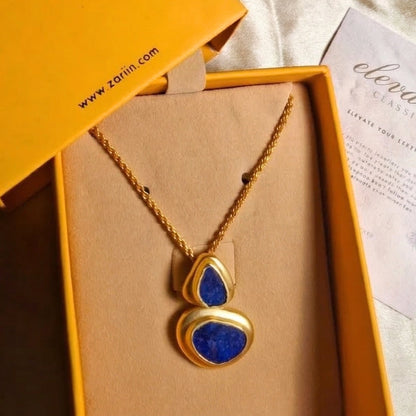 Dreamy Poise Pendant Necklace with Lapis Lazuli