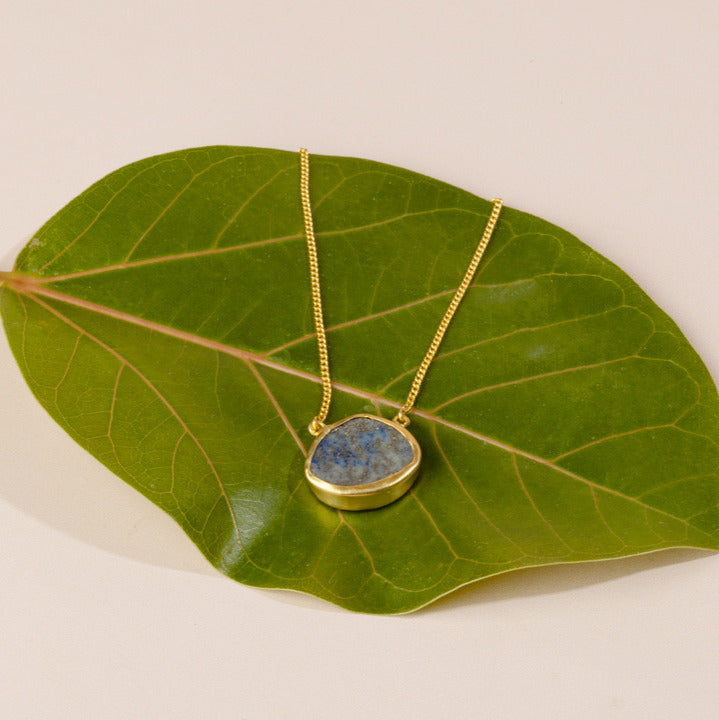 A Touch of Blue Lapis Stone Gold Necklace