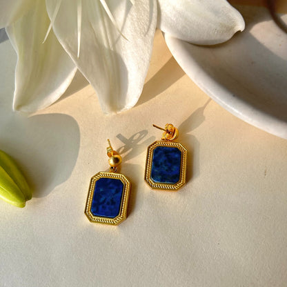 True Essence Pendant Necklace and Stud Earrings Set - Lapis Lazuli