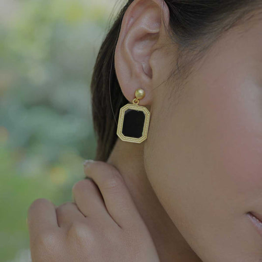 Revitalise Drop Earrings with Black Onyx - Protection