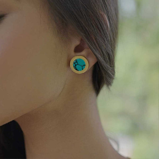 Tranquil Life Stud Earrings with Turquoise - Relationships