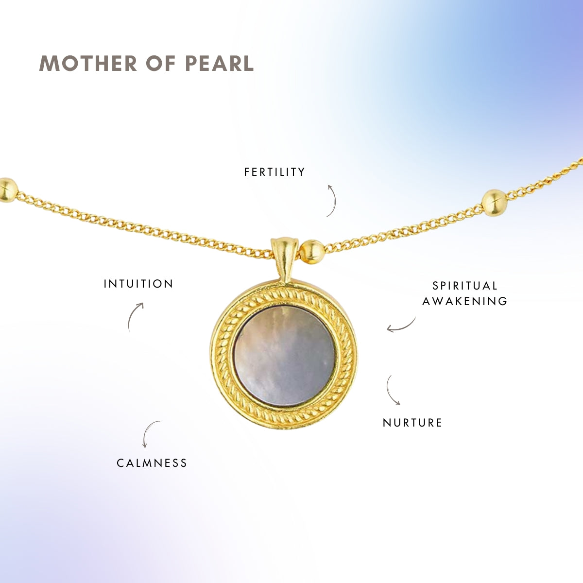 Healing Touch Pendant Necklace with Mother of Pearl - Creation